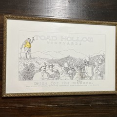 Signed Toad Hollow Vineyards Winery Framed Poster Art Print by M. Erickson 2001