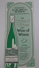 1960s California Le Blanc De Blancs White Wines Vintage Pamphlet Advertisement