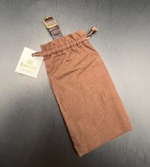Ruinart Champagne Brown Leather Luggage Tag & Giftbag – Luxury – New