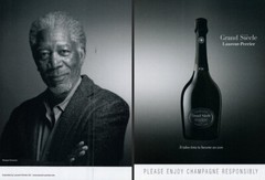 LAURENT-PERRIER CHAMPAGNE AD #7 RARE 2024 MORGAN FREEMAN 2 PGS SEE PIC FOR FLAWS