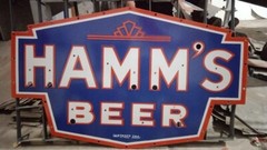 Hamm Beer Pure Porcelain Enamel Heavy Metal Sign 36 Inches Single Side
