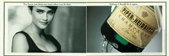 PIPER-HEIDSIECK CHAMPAGNE AD #3 RARE 1991 OOP 2X HALF PAGES HELENA CHRISTENSEN