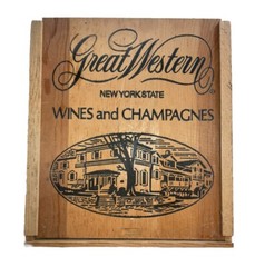 Vintage Antique Great Western New York State Wines & Champagnes Wooden Box