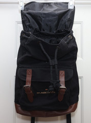 Mumm Napa Winery Backpack Black Canvas Synthetic Leather Bottom Trim Wine