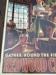 Vintage24x18 Redwood Creek Wine Art Poster Advertising, Warm and Inviting#1