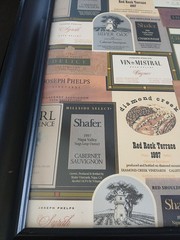 VTG 1997 24&Prime; X 20&Prime; Framed Wine Labels Reproduction