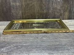 Vintage Martini & Rossi Asti Spumante Sparkling Wine Brass Framed Mirror 1982