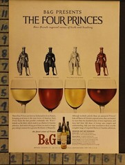 1959 B&G FOUR PRINCE FRENCH WINE ALCOHOL KNIGHT DRINK VINTAGE ART AD ZC46