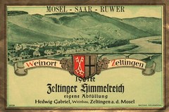 Rare 1961er 1960s Zeltinger Himmelreich Mosel Saar Ruwer German Wine Label