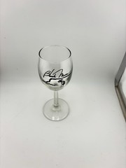 Black Mesa Oklahoma Wine Glass w/ Black Artwork – 6.5” Tall