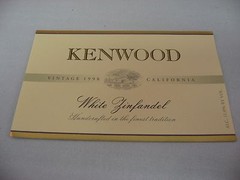 Vintage 1998 Kenwood White Zinfandel Wine Label California Collectible
