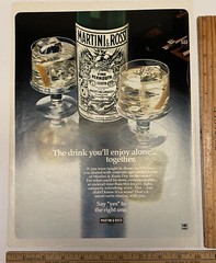 Vintage Print Ad Martini and Rossi Wine Vermouth on the Rocks 1970s Ephemera