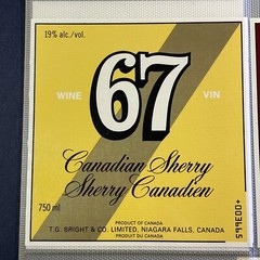 Vintage 1967 Brights Winery 67 Canadian Sherry Wine UNUSED Paper Label Q139