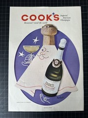 Vintage 1950s Cooks Imperial Champagne Print Ad