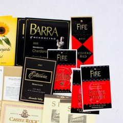 Lot Of 25 Mendocino California Fine Wine Labels 2000-2003 Unused