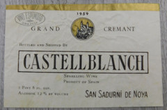 Grand Cremate Castellblanch Spain 1959 Sparkling Wine Vintage Label Winery