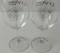 LE VIGNE WINERY 20th Anniversary Paso Robles CA Set of 2 Wine Glasses 7.5&Prime;x2.25&Prime;