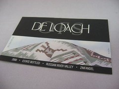 2000 De Loach OFS Zinfandel Wine Label Russian River Valley CA Southwestern Art
