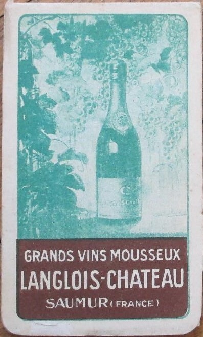 French Wine 1920s Advertising Pad, Grands Vins Mousseux, Saumur, Artist Signed