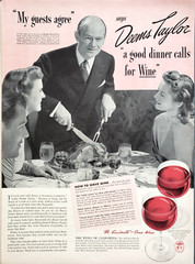 PRINT AD Wine Advisory Board California 1941 10.5×13 Deems Taylor