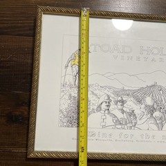 Signed Toad Hollow Vineyards Winery Framed Poster Art Print by M. Erickson 2001