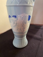 Vintage 1961 Jim beam blue milk glass grecian design socrates Plato Aristotle