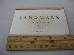 2003 Landmark Overlook Chardonnay Wine Bottle Label Sonoma CA USA Collectible