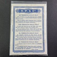 Vintage 1920s Noilly Prat Vermouth UNUSED FRANCE LEFT VARIANT Paper Label Q2194