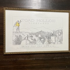Signed Toad Hollow Vineyards Winery Framed Poster Art Print by M. Erickson 2001