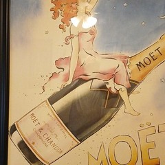 Moët & Chandon Champagne Print Advertisement Art, Multicolor Wine Theme