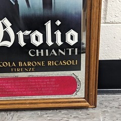 Classic Italian Wines Brolio Chianti Mirrored Framed Bar Decor 14&Prime;x20&Prime;