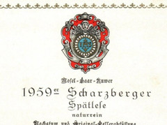 1959er 1950s Scharzberger Mosel Saar Ruwer German Wine Label