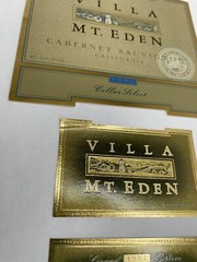 Vintage Villa Mt. Eden Wine Labels: Cabernet Sauvignon, 1991- Merlot Napa 1992