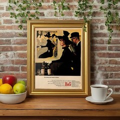 1963 B&G French Wines Vintage PRINT AD Paris Nostalgia Alcohol Art