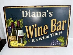 Diana&rsquo;s Wine Bar Rustic Chico Creek Signs 18 X 12&Prime;