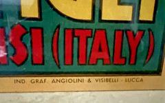 Vintage GUSTAVO MAGNI & FIGLI CHIANTI WINE ADVERTISEMENT on WOOD PANEL