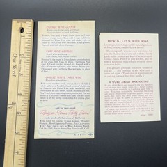 Set Of 2 CALIFORNIA WINES ad brochure California Wine Advisory Board Recipes