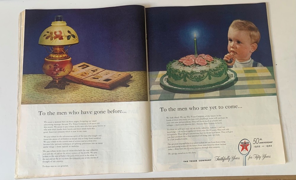 The Texas Company Magazine Ad 50th Anniversary 1902-1952 Tribute