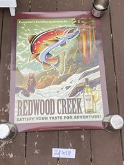 Vintage promotional advertising poster of the American wine Redwood Creek