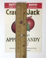 Liquor Label Cracker Jack Straight Apple Brandy Original 1930&rsquo;s Deadstock