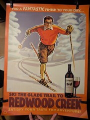 Rare Redwood Creek 18&Prime; x 24&Prime; Wine Art Advertising Poster Ski the Glade Trail