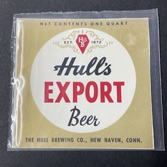 Vintage 1950s Hull&rsquo;s Export UNUSED Paper Label New Haven Connecticut Q2003
