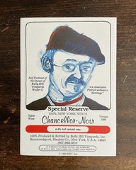 Vintage 1985 Bully Hill Chancellor Noir Wine Label Walter S Taylor Self Portrait