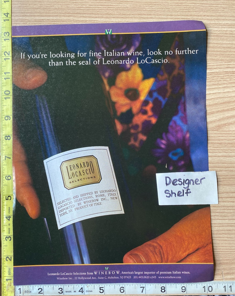 Leonardo Locascio Wines 2000 Print Advertisement