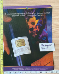 Leonardo Locascio Wines 2000 Print Advertisement
