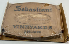 Sebastiani Vineyards Wall Sign Plaque RARE Vintage Sonoma CA NAPA Winery Wine