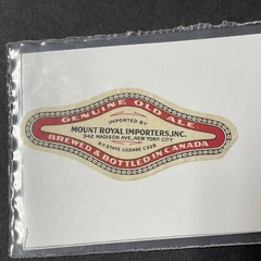 Vintage 1950s Mount Royal Importers UNUSED Paper Label Manhattan NY Q2023