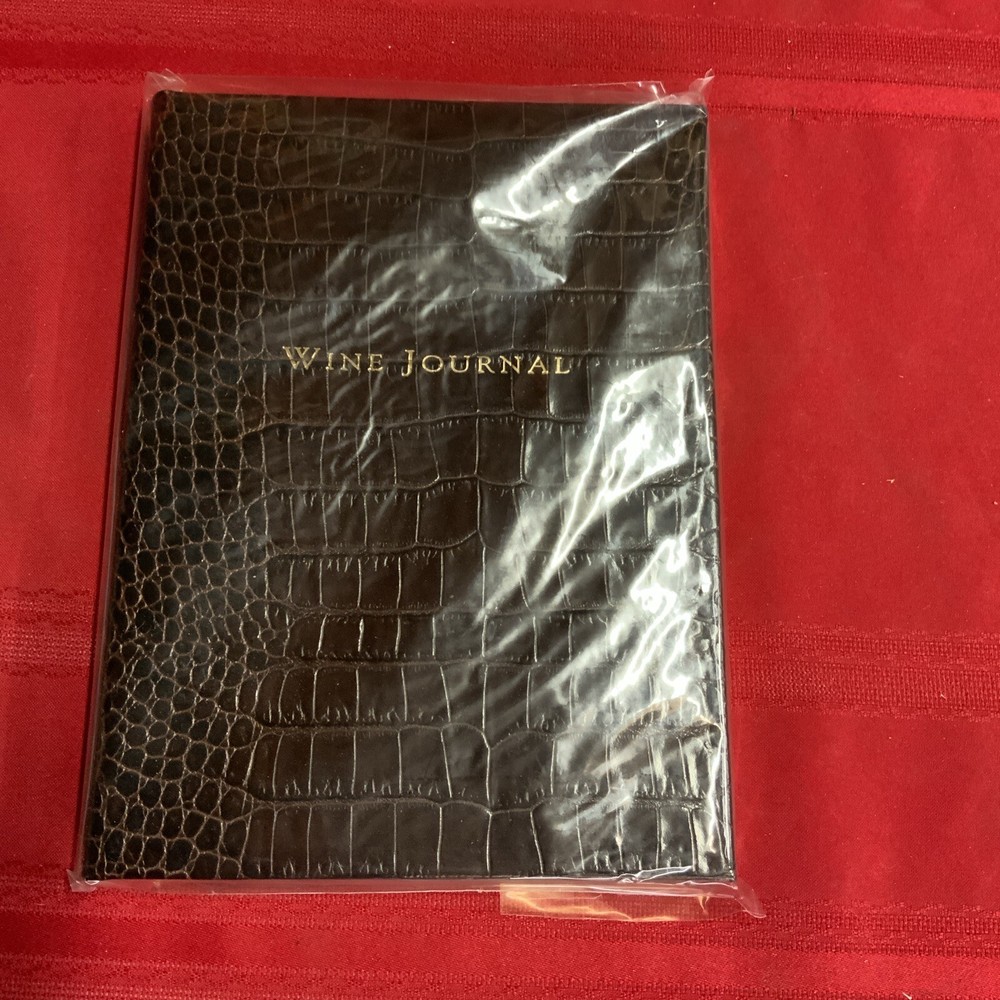 Saks Fifth Avenue Wine Journal Leather Bound By Country Book Animal Pattern New