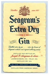 Vintage Seagrams Extra Dry Gin Label S76E