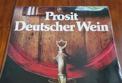 Vintage 80&rsquo;s German Reisling Wine Poster Laminated Prosit Deutscher Wein 34×24&Prime;